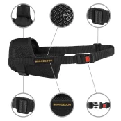 Намордник BronzeDog, для собак, дышащий, 3D сетка, регулируемый, чёрный, 16-19 см