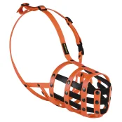 Намордник BronzeDog, для собак, водоотталкивающий, биотановый, оранжево-чёрный, 32 см