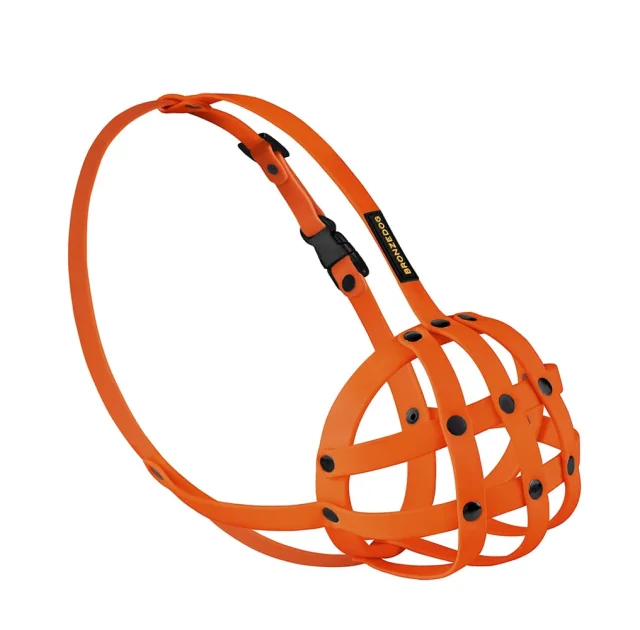 Намордник BronzeDog, для собак, водоотталкивающий, биотановый, оранжевый, 28 см