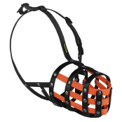 Намордник BronzeDog, для собак, водоотталкивающий, биотановый, чёрно-оранжевый, 32 см