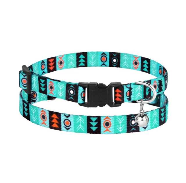 Нашийник BronzeDog Urban, для котів, нейлоновий, дзвіночок, принт інки, 18-28×1 см