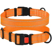Нашийник BronzeDog Active, для собак, нейлоновий, фастекс пластик, помаранчевий, 30-40×2 см