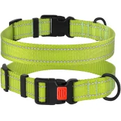 Нашийник BronzeDog Active, для собак, нейлоновий, фастекс пластик, салатовий, 30-40×2 см