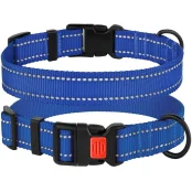 Нашийник BronzeDog Active, для собак, нейлоновий, фастекс пластик, синій, 43-66×2.5 см