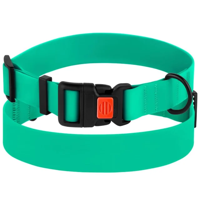 Ошейник BronzeDog Active, для собак, водоотталкивающий, фастекс пластик, зелёный, 30-40×2 см