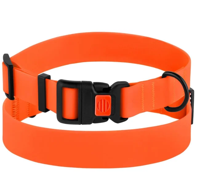 Нашийник BronzeDog Active, для собак, водовідштовхувальний, фастекс пластик, помаранчевий, 43-66×2.5 см