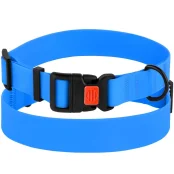Нашийник BronzeDog Active, для собак, водовідштовхувальний, фастекс пластик, блакитний, 35-53×2.5 см