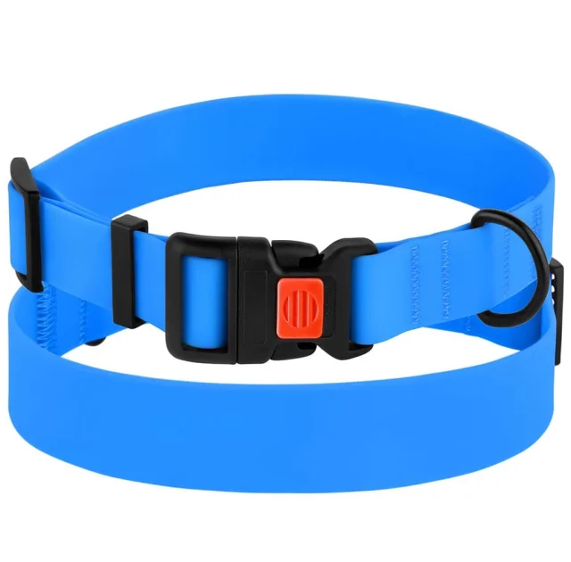 Нашийник BronzeDog Active, для собак, водовідштовхувальний, фастекс пластик, блакитний, 35-53×2.5 см