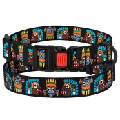 Нашийник BronzeDog Urban, для собак, нейлоновий, фастекс пластиковий, принт маски, чорний, 43-66×2.5 см