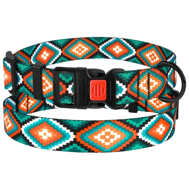 Нашийник BronzeDog Urban, для собак, нейлоновий, фастекс пластиковий, принт ромби, 30-40×2 см