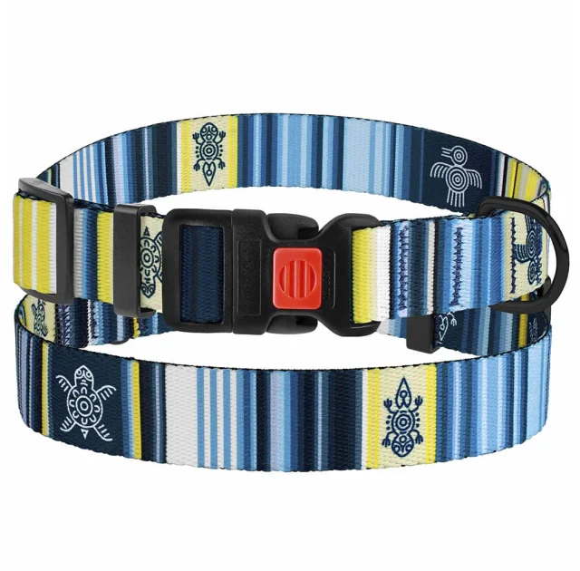 Нашийник BronzeDog Urban West, для собак, нейлоновий, фастекс пластиковий, синій, 30-40×2 см