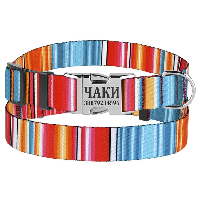 Нашийник BronzeDog Urban West, для собак і котів, нейлоновий, фастекс металевий, червоний, 18-30×1 см