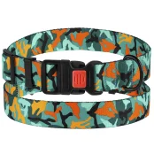 Нашийник BronzeDog Urban Camo, для собак, нейлоновий, фастекс пластиковий, зелений, 25-33×1.6 см