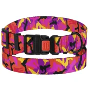 Нашийник BronzeDog Urban Camo, для собак, нейлоновий, фастекс пластиковий, рожевий, 30-40×2 см