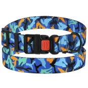 Нашийник BronzeDog Urban Camo, для собак, нейлоновий, фастекс пластиковий, синій, 30-40×2 см