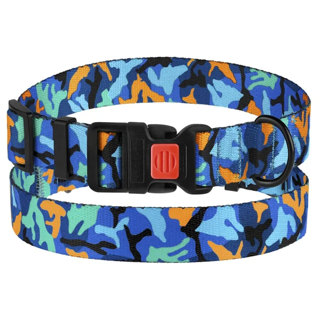 Нашийник BronzeDog Urban Camo, для собак, нейлоновий, фастекс пластиковий, синій, 30-40×2 см