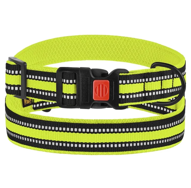Нашийник BronzeDog Urban Mesh, для собак, нейлон і 3-D сітка, фастекс пластик, лимонний, 30-40×2 см
