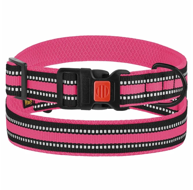 Нашийник BronzeDog Urban Mesh, для собак, нейлон і 3-D сітка, фастекс пластик, рожевий, 30-40×2 см