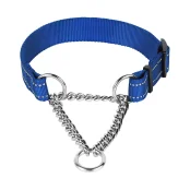 Ошейник-полуудавка BronzeDog Active для собак, синий, 31-46 см