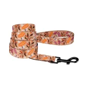 Повідець BronzeDog Tribal для собак, нейлон, принт квіти, бежевий, 152×1 см