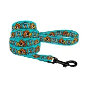Повідець BronzeDog Tribal для собак, нейлон, принт маска, ментоловий, 152×2 см