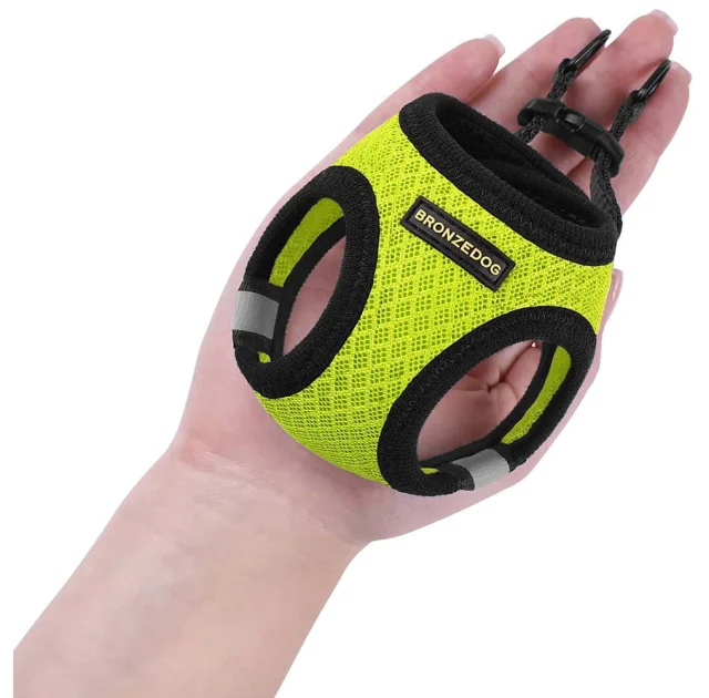 Шлея BronzeDog Mesh Vest для собак, сітчастий нейлон, лимонний, 34-42 см