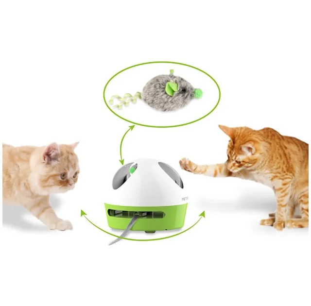 Іграшка "Стрибуюча миша" BronzeDog Pet Geek для котів зі звуковим ефектом, 13×12 см