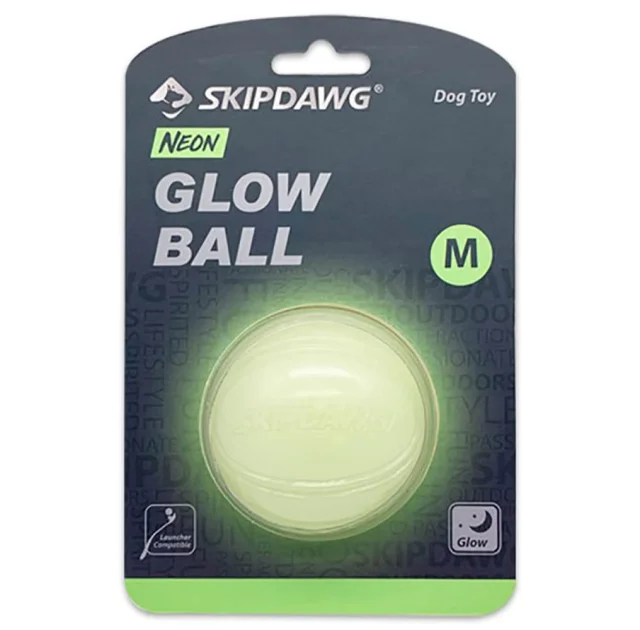 Іграшка-м'яч для собак BronzeDog Skipdawg Neon Glow ball, Світлонакопичувальні, 7 см