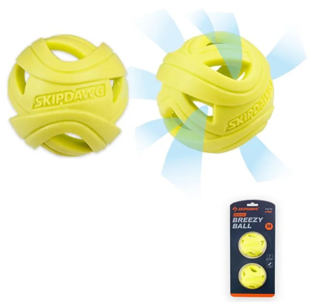 Набір м'ячів для собак BronzeDog Skipdawg TPR Breezy ball, для полегшення дихання, 2 штуки по 7 см