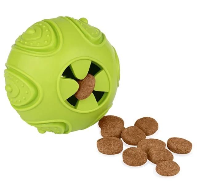 Іграшка-м'яч для собак BronzeDog Smart Ball IQ, мотиваційна, салатовий 7×9 см