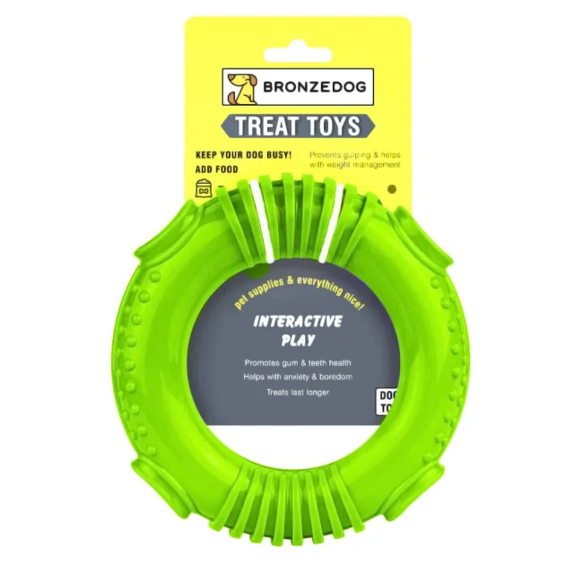 Игрушка-кольцо для собак BronzeDog Smart Ring, мотивационная, синий, 16×3 см