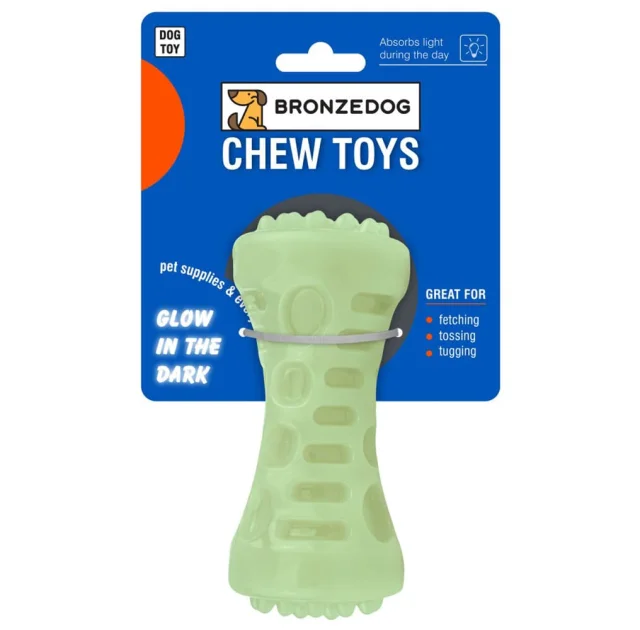 Іграшка-гантель для собак BronzeDog Chew Bone, Світлонакопичувальні, 5×13 см