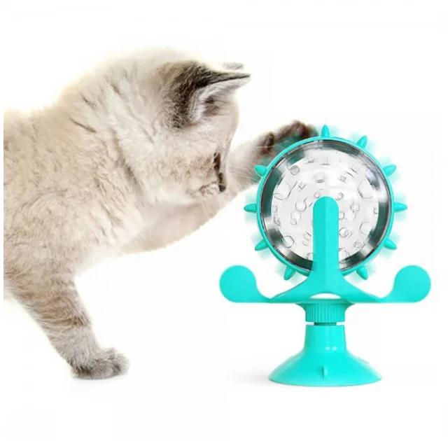 Іграшка-годівниця для котів BronzeDog PetFun, на присосці, ментоловий, 14×17 см