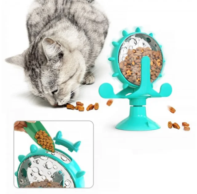 Іграшка-годівниця для котів BronzeDog PetFun, на присосці, ментоловий, 14×17 см