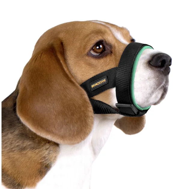 Намордник BronzeDog, для собак, универсальный, неопреновый, бирюзовый, 21-28 см