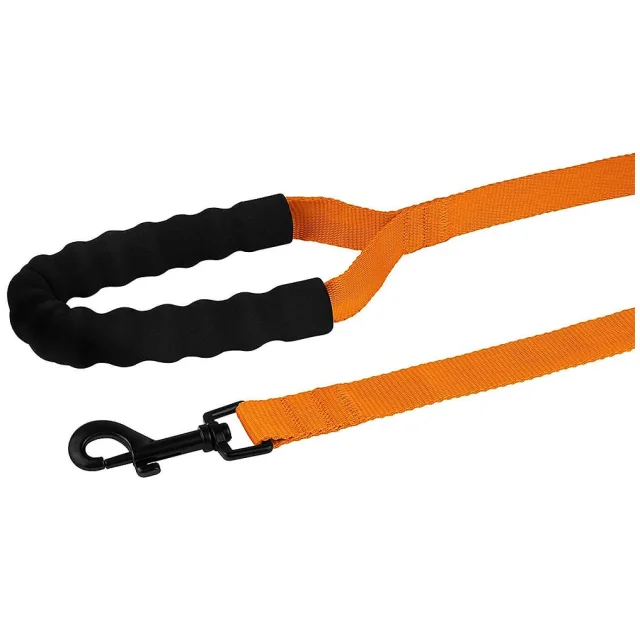 Повідець BronzeDog Active для собак, нейлоновий з м'якою ручкою, помаранчевий, 15 м×2.5 см