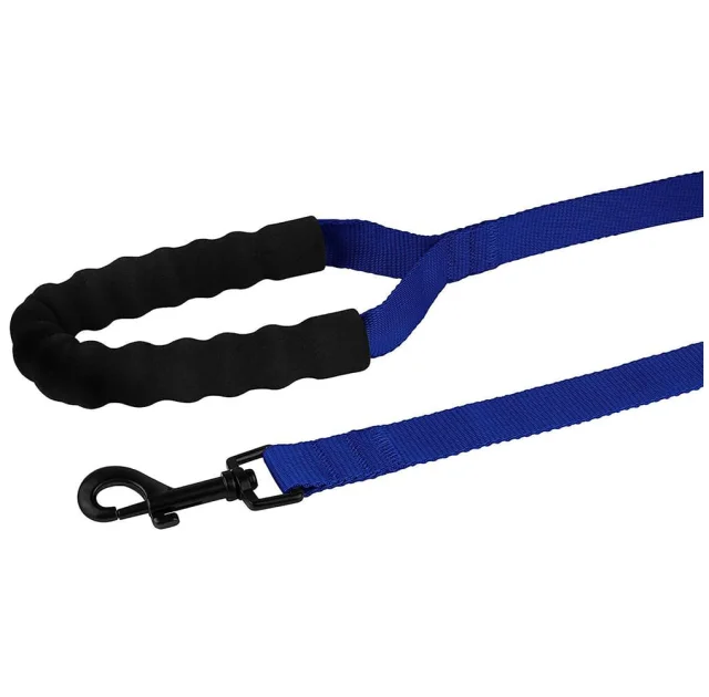 Повідець BronzeDog Active для собак, нейлоновий з м'якою ручкою, синій, 9 м×2.5 см