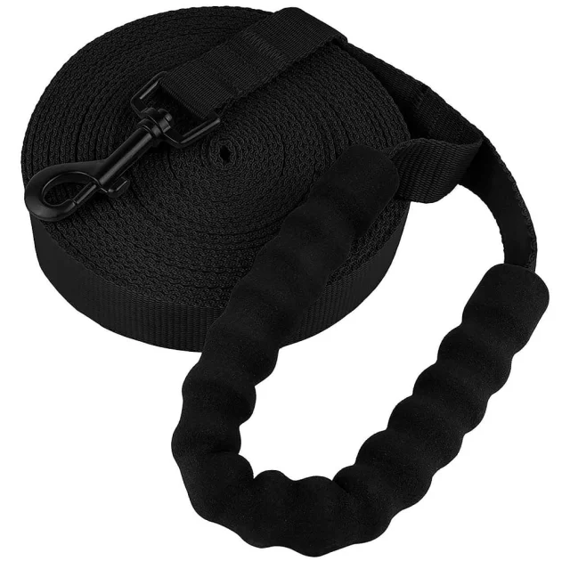 Повідець BronzeDog Active для собак, нейлон, з м'якою ручкою, чорний, 6 м×2.5 см
