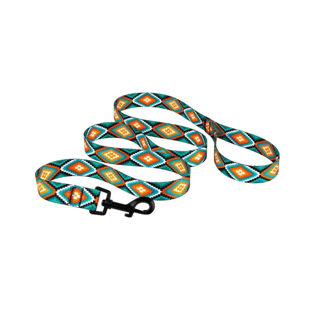 Повідець BronzeDog Tribal для собак, нейлон, принт ромби, 152×1.6 см
