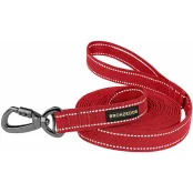 Повідець BronzeDog Cotton для собак, брезент з карабіном на замку, червоний, 200×2.5 см