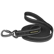 Повідець BronzeDog Cotton для собак, брезент з карабіном на замку, графіт, 500×2.5 см