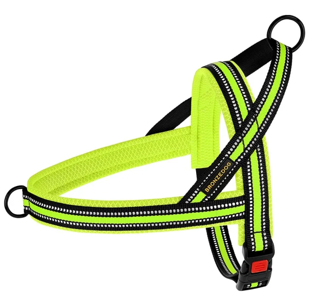 Шлея BronzeDog Mesh Скандинавська для собак, лимонний, 32-38 см