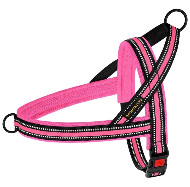 Шлея BronzeDog Mesh Скандинавська для собак, рожевий, 32-38 см