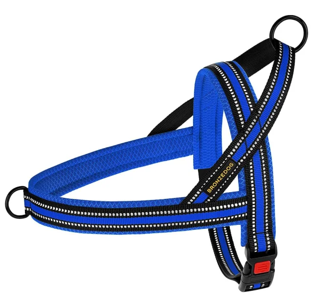 Шлея BronzeDog Mesh Скандинавська для собак, синій, 68-82 см