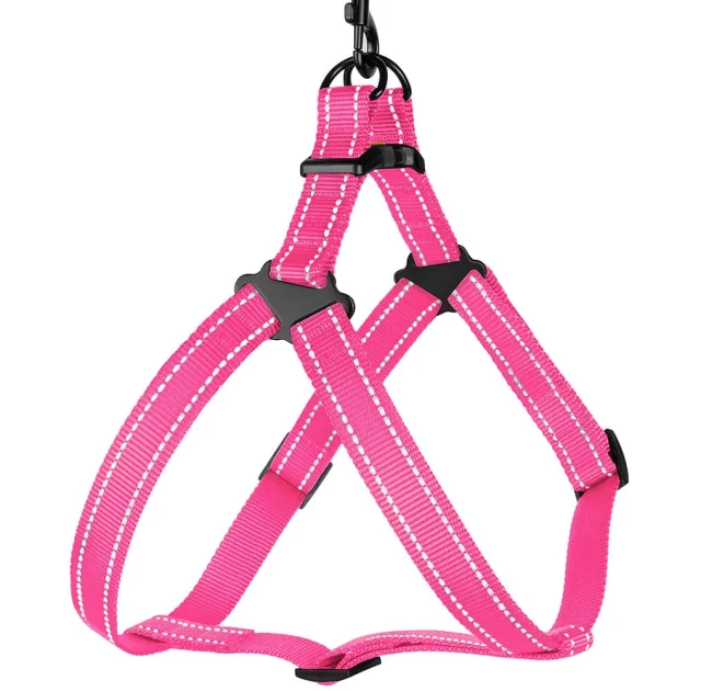 Шлея BronzeDog Active для собак, світловідбиваючий нейлон, рожевий, 45-60 см