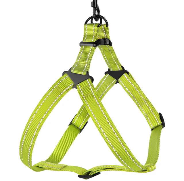 Шлея BronzeDog Active для собак, світловідбиваючий нейлон, салатовий, 57-73 см
