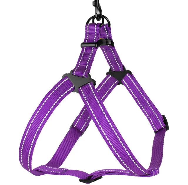 Шлея BronzeDog Active для собак, світловідбиваючий нейлон, фіолетовий, 45-60 см