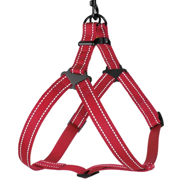 Шлея BronzeDog Active для собак, світловідбиваючий нейлон, червоний, 57-73 см