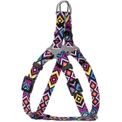 Шлея BronzeDog Tribal для собак, нейлон, принт гуцульський, фіолетовий, 28-40 см