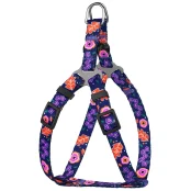 Шлея BronzeDog Tribal для собак, нейлон, принт квіти, синій, 28-40 см